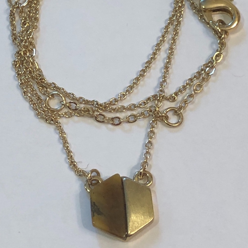 NEW tigers eye Gold dainty Necklace boho gypsy